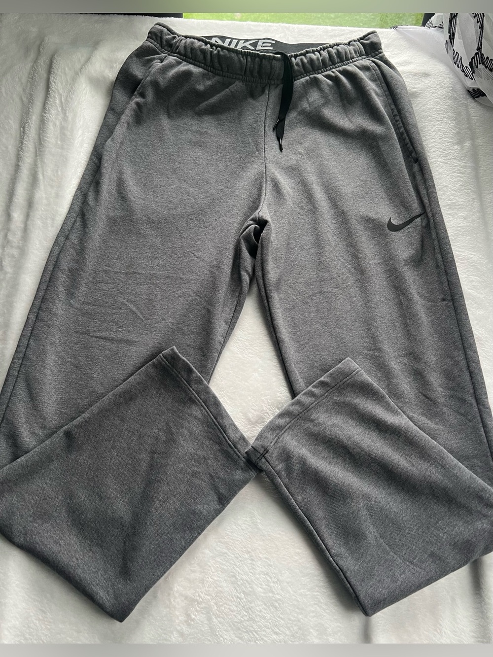 Nike Men’s Charcoal Gray Sweat Joggers with Swoosh